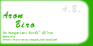 aron biro business card